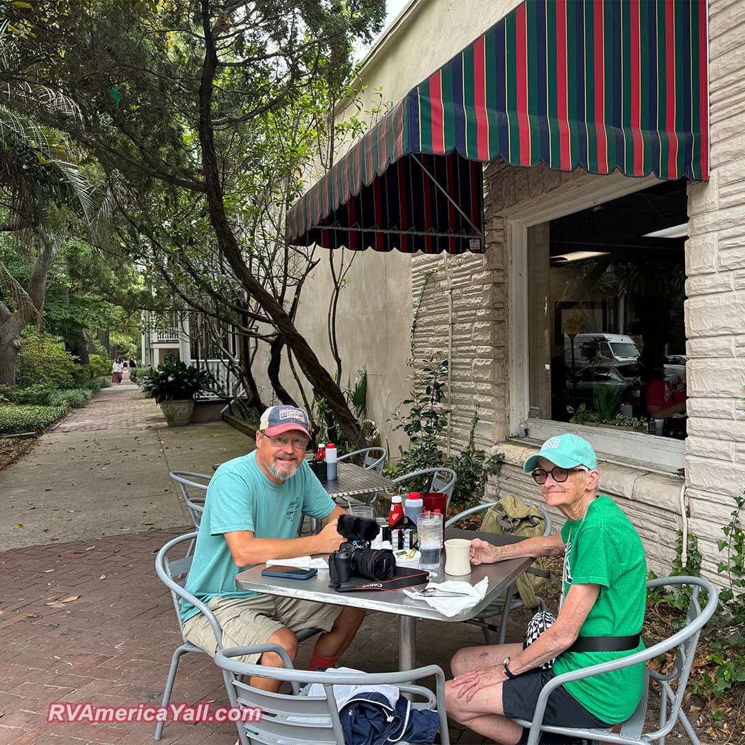 Enjoying Breakfast at Clary's Cafe