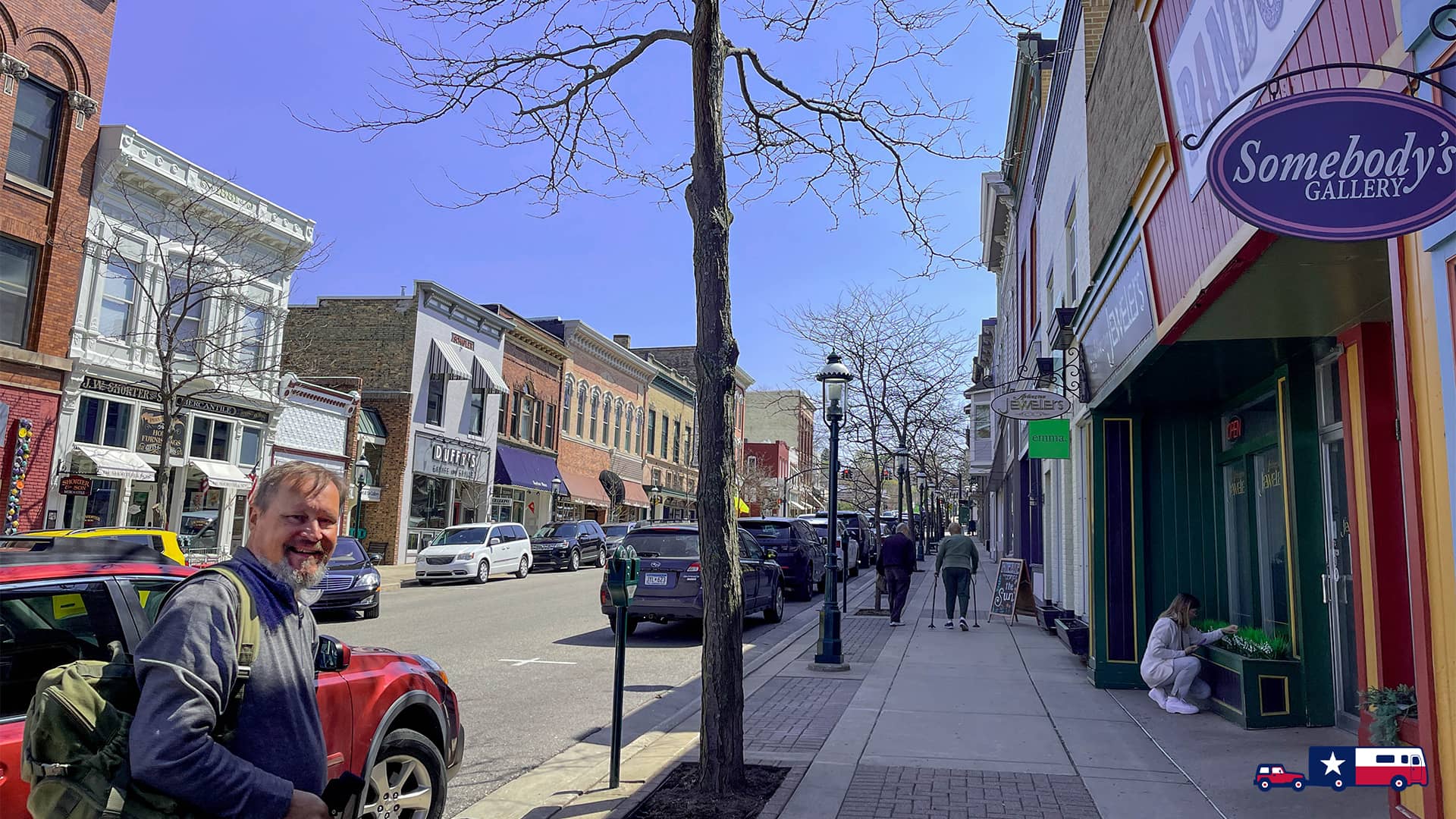 Downtown Petoskey, Michigan in Early May