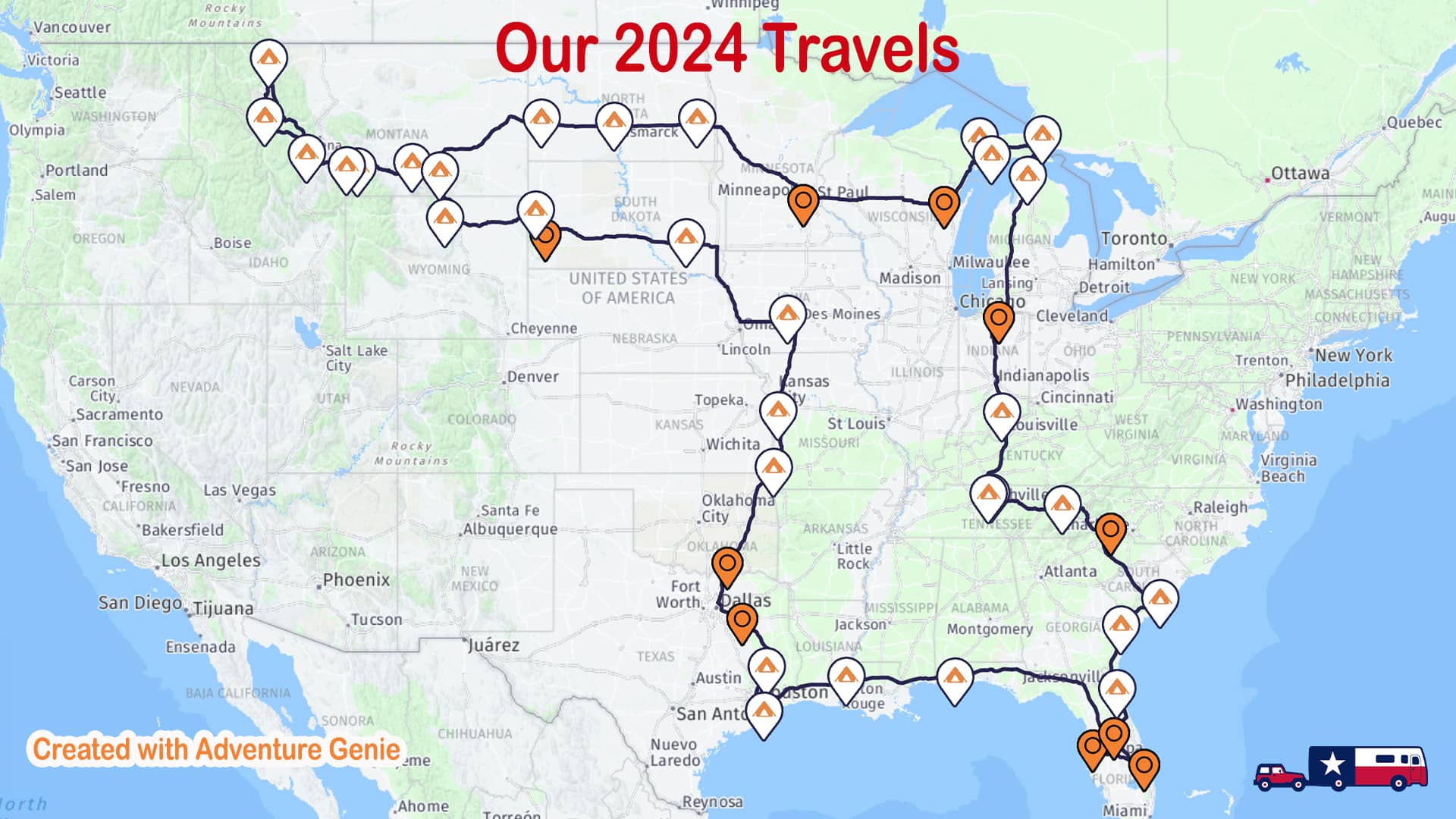 Our 2024 Travel Route